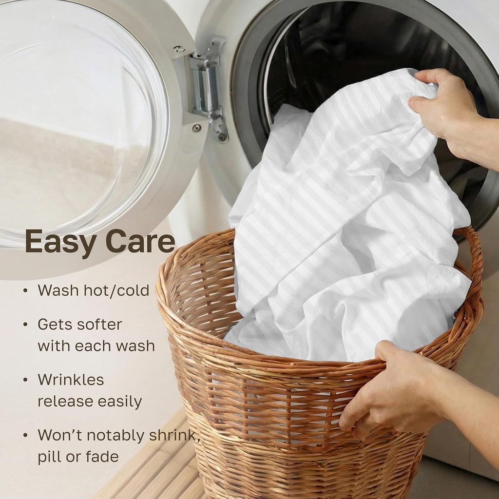 Soft 100% Cotton Sheet Set, 400 TC Good Housekeeping Award Winner, Silky Smooth Sateen Weave with Deep Pockets