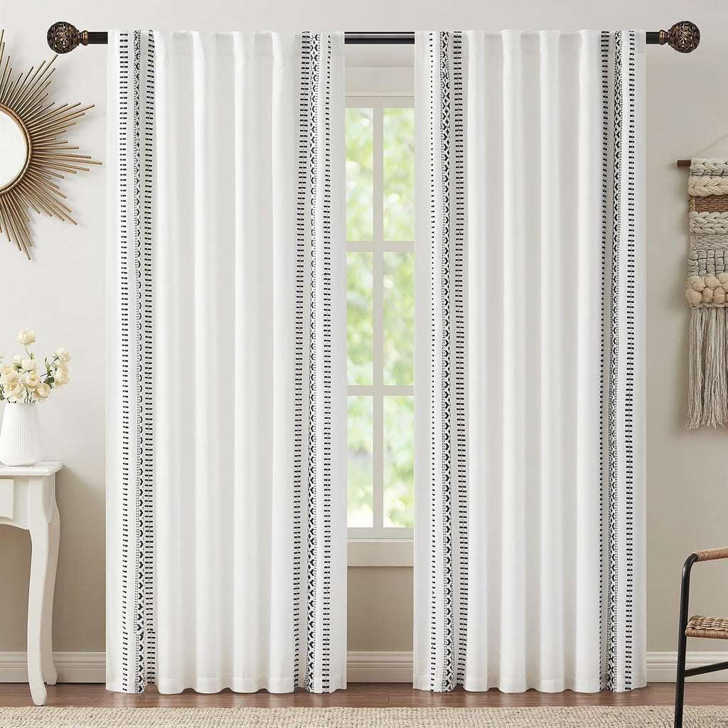 Curtain Rods For Windows, 1 Inch Heavy-Duty Adjustable Decorative Curtain Rods With Branches Leaves