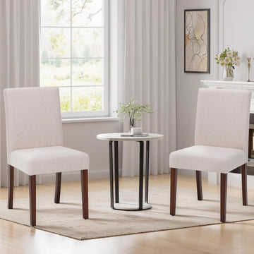 Upholstered Dining Chairs Set of 2, Fabric Dining Room Chairs, Modern Wooden Dining Chair, Kitchen Side Chairs