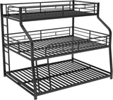 Heavy Duty Triple Bunk Bed for Multiple Kids,Twin XL Over Full XL Over Queen Triple Bunk Bed with Long and Short