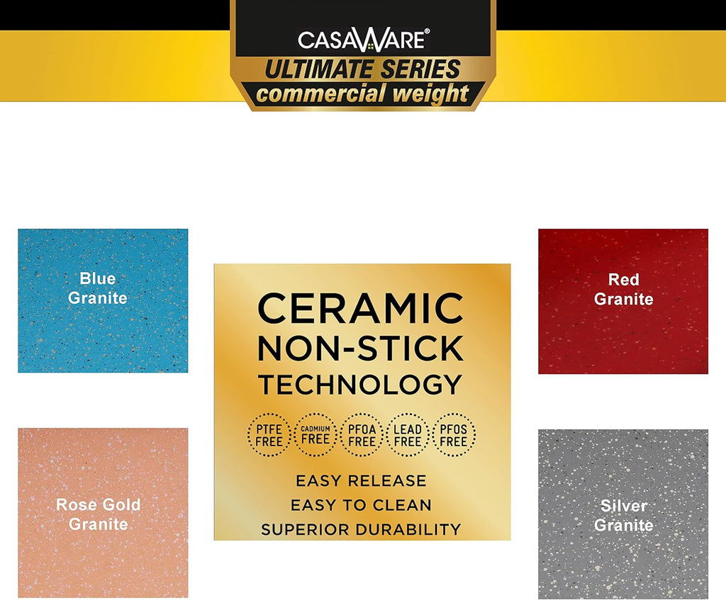 2pc Ultimate Commercial Weight 15 x 10 x 1-Inch Cookie Sheet Set (Red Granite)