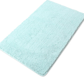 Aqua Bathroom Rug 30"x50",Thick Chenille Bath Mat,Absorbent and Washable Large Bath Rug Non-Slip, Extra Soft Rug