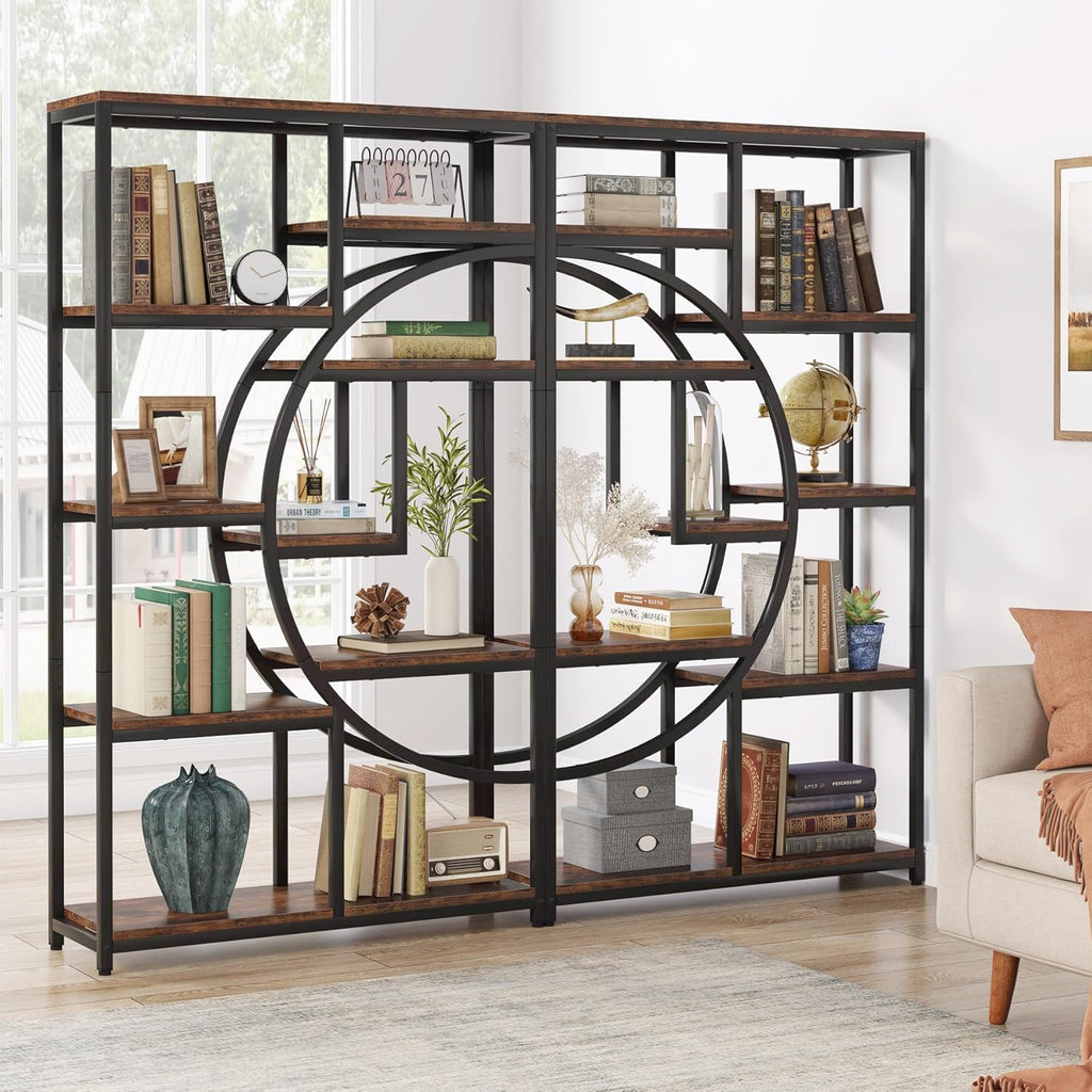 Bookshelf, Industrial 5 Tier Etagere Bookcase