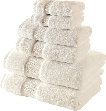 Turkish Towels Hotel-Spa Towel Set, 100% Turkish Cotton | Ultra Soft Plush Absorbent Towels Set (Cream, Towel Set of