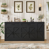71” Large Sideboard Buffet Cabinet with Storage, Farmhouse Buffet Cabinet with Adjustable Shelves and 3 Door Shelves