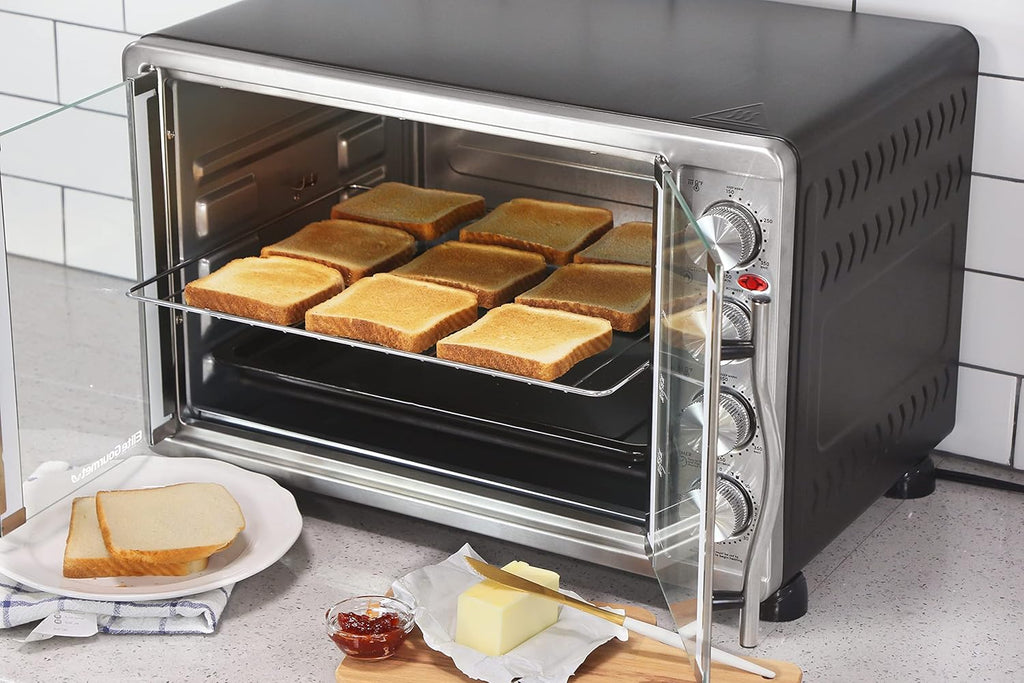 ETO4510MX French Door 47.5Qt, 18-Slice Convection Oven 4-Control Knobs, Bake Broil Toast Rotisserie Keep Warm