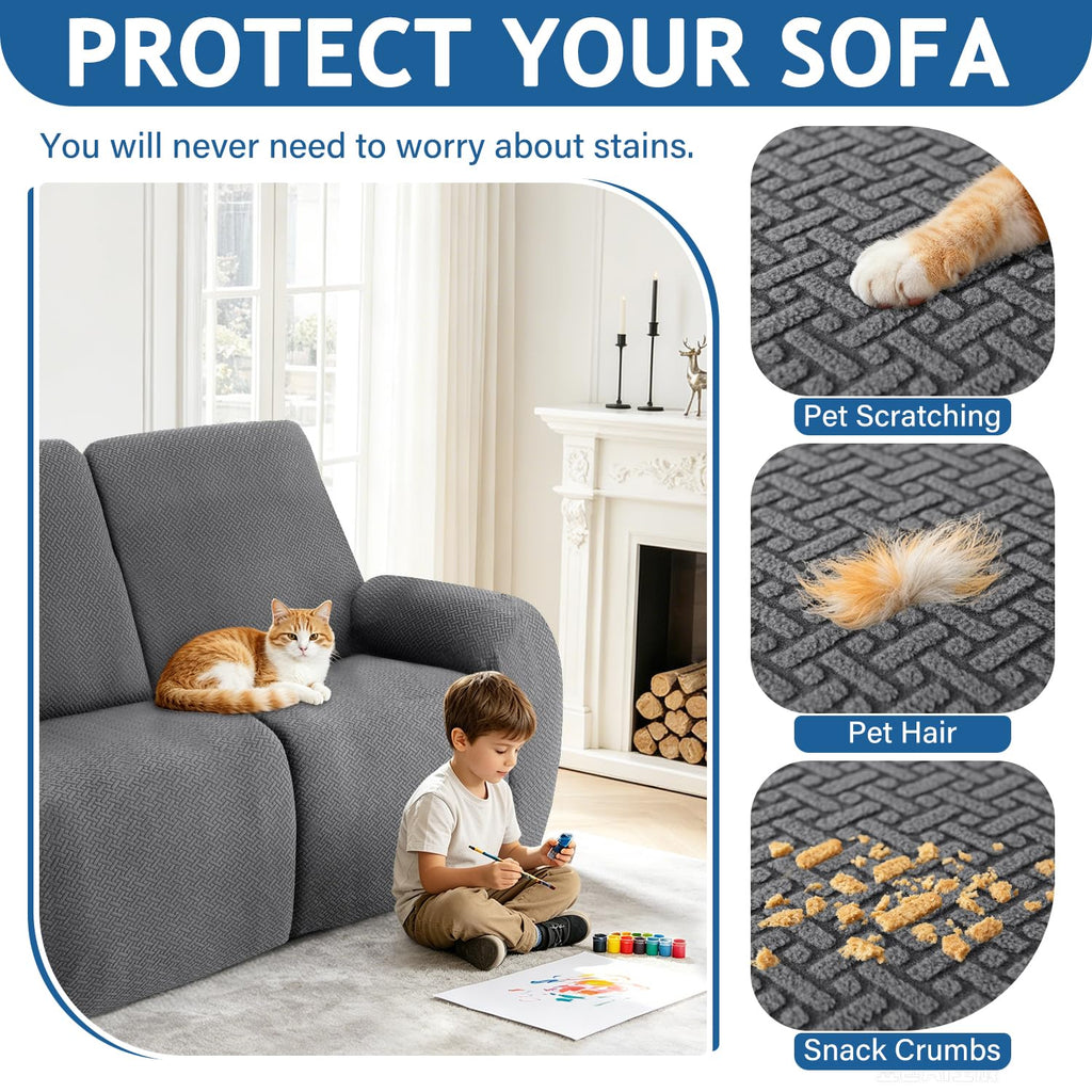 100% Waterproof Recliner Sectional Couch Covers L Shape Stretch Corner Reclining Sectional Sofa Cover Washable