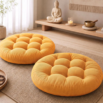 Meditation Cushions Set of 2, Large Floor Pillow for Adults, 22 Inch Round