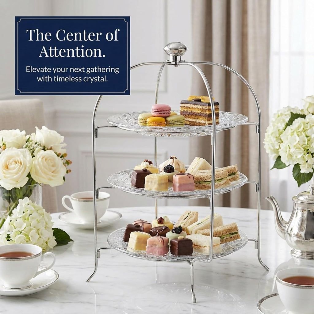 3 Tiered Platter Stand - Dublin Crystal Collection