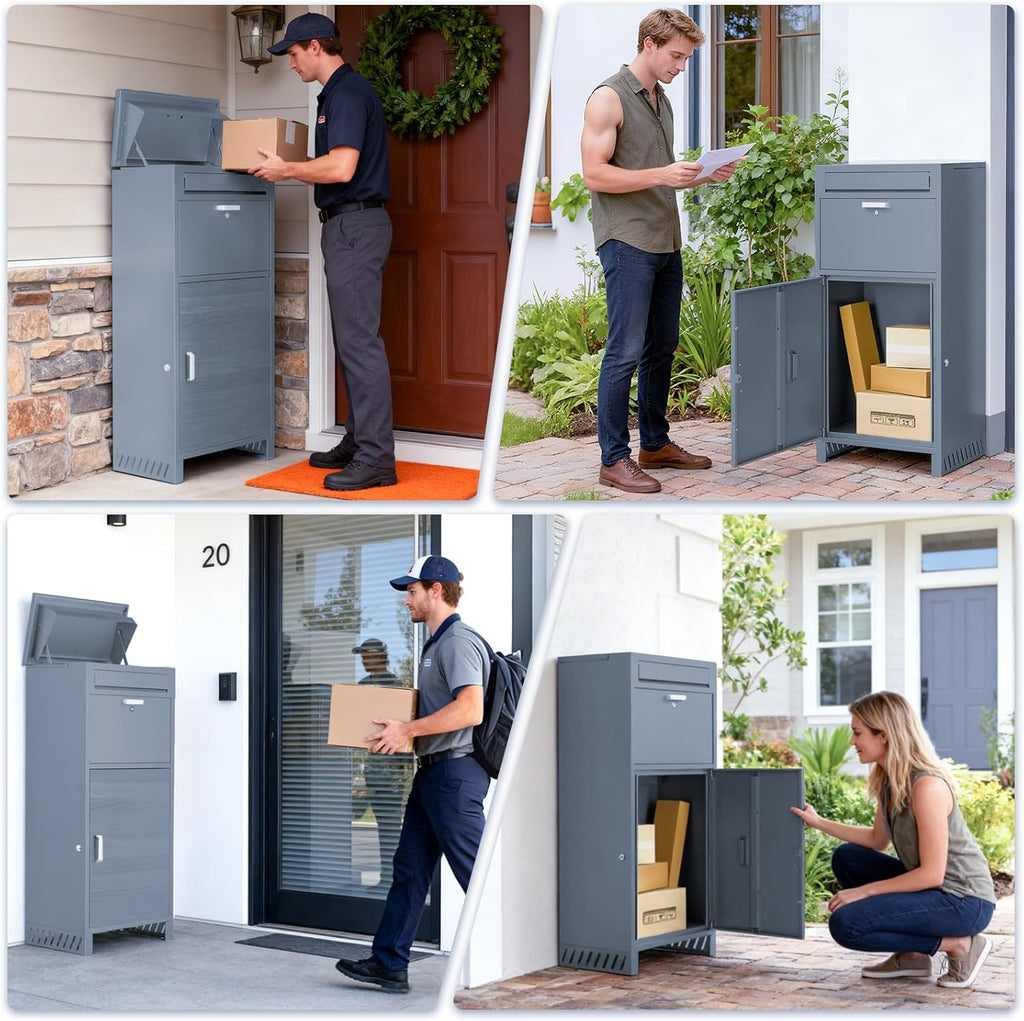 Outdoor Package Delivery Box, Extra Large Parcel Drop Box with Combination Lock