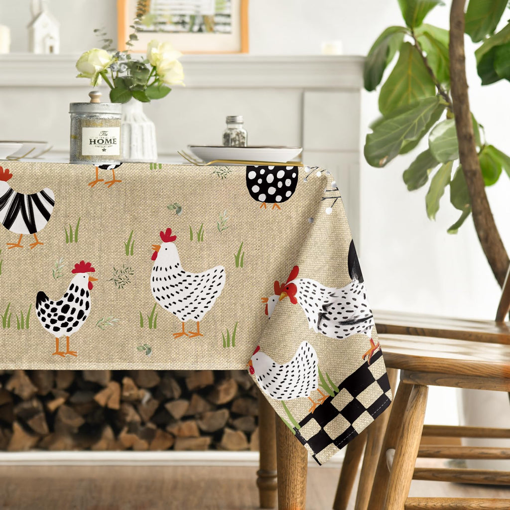 Rooster Rustic Country Tablecloth 60×84 Inch Rectangular