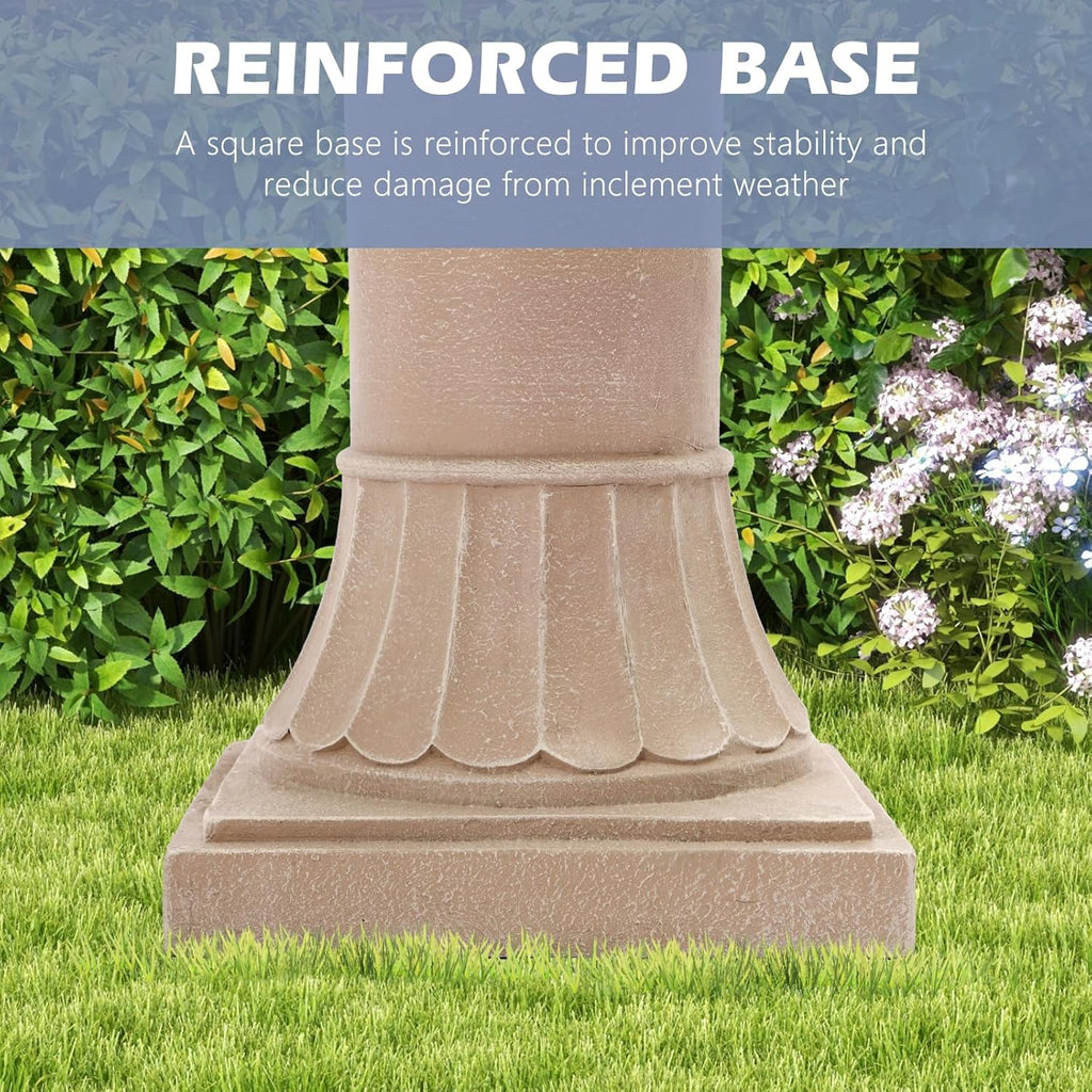 Italian Outdoor Water Fountain, 48.4" H Bubbler Garden Waterfalls Fountains, 3 Tiered Roman Pillar Floor Water