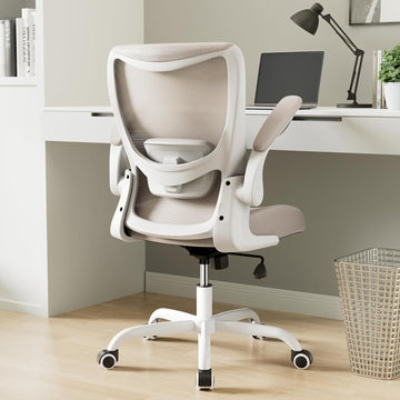 Ergonomic Desk Chair with Adjustable Lumbar Support and Flip up Armrest, Breathable Mesh Computer Chair for Home