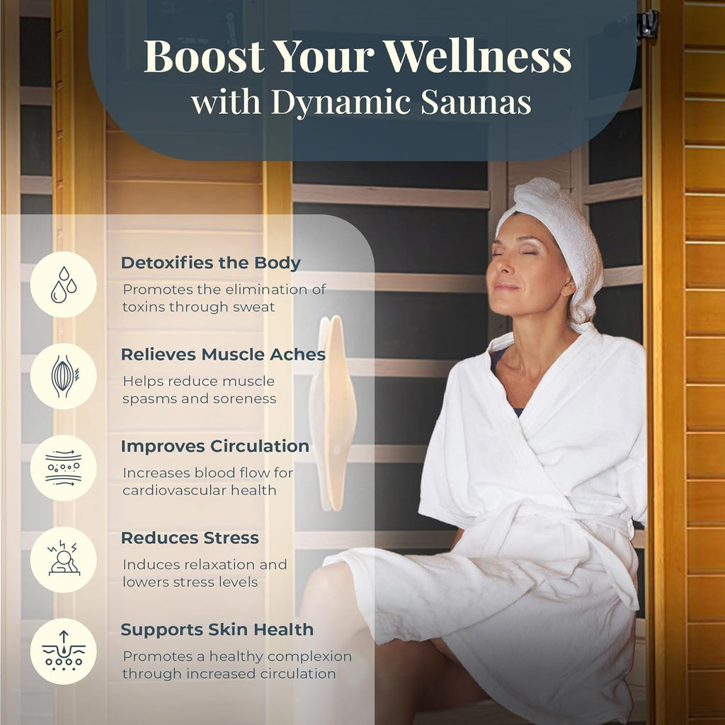 2-Person Low EMF FAR Infrared Sauna with Red Light Therapy & Bluetooth Speakers | Personal Indoor Spa for Home & Gym – Made from Canadian Hemlock