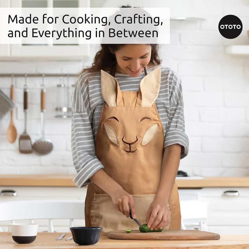 Aproo Kitchen Set - Oven Mitts and Chef Apron with Pockets, Cute Cooking Accessories, Funny Kitchen Gift, Kangaroo