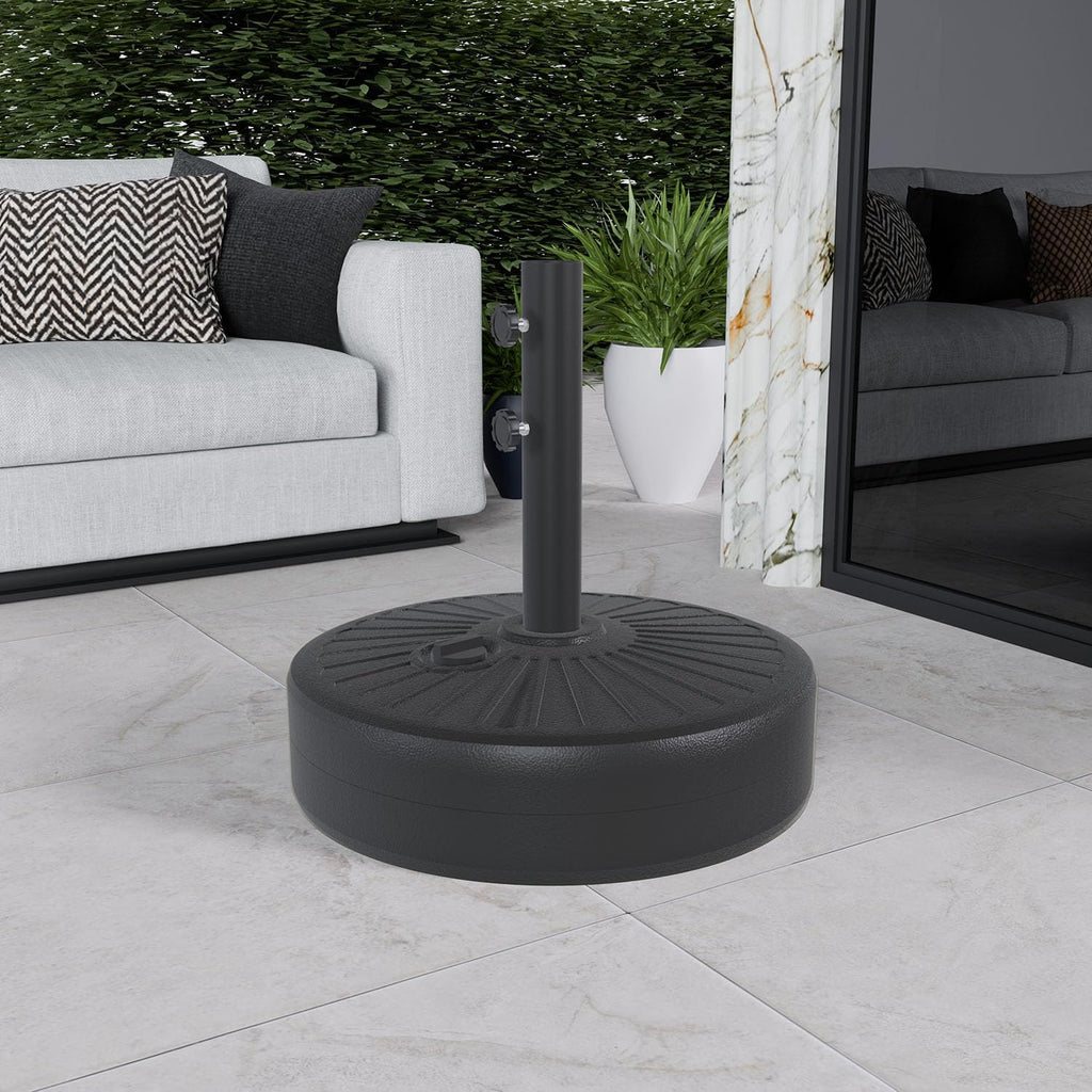 22L Water Filled Patio Umbrella Base Heavy Duty HDPE Outdoor Umbrella Stand with Dual Locking Knobs
