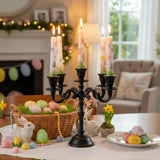 5 Arm Baby Candelabra Black Matte 8 Inch Taper Candle Holders Gothic Decorations Candlesticks Holder Home Decor