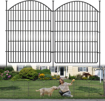 10 Panels Decorative Garden Fence, 40in (H) X 24ft (L) No Dig Dog Fences Outdoor for Yard, Rustproof Tall Metal