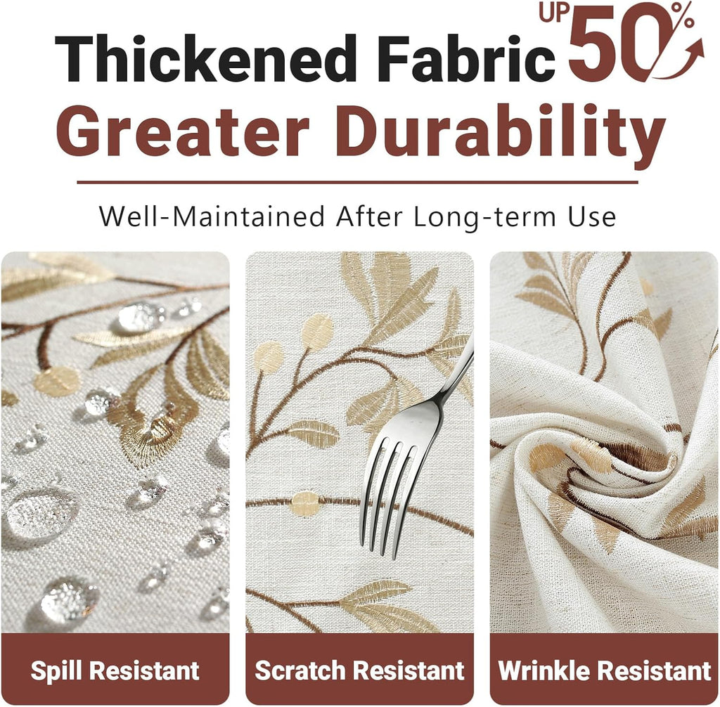 Cotton Linen Waterproof Tablecloth for Dining Table Farmhouse Kitchen Rectangle Table Cloth Coffee W