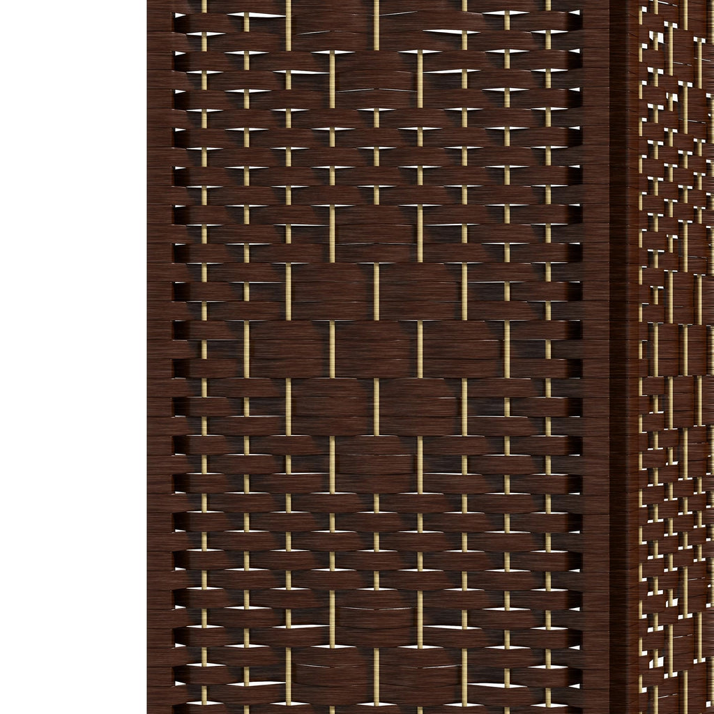 4 Panel Room Divider, Folding Privacy Screen, 5.6', Brown