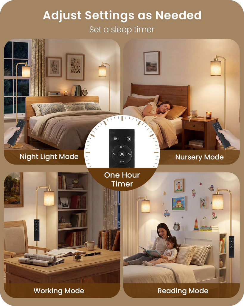 Dimmable Floor Lamp with Remote & 10W Bulb