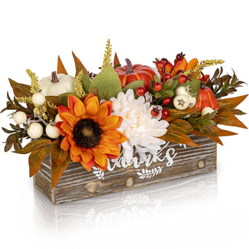 Fall Centerpiece for Table Fall Fake Flower in Pot Fall Floral Arrangement