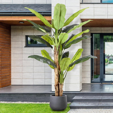 8.5ft Extra Tall Artificial Banana Tree, Fake Banana Leaf Plant with 26 Faux Banana Leaves, Perfect Indoor Outdoor