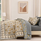 Dinjoy Boho Comforter Set Queen,Beige Brown Bedding Paisley Floral 7 Piece Bed in a Bag Reversible Lightweight