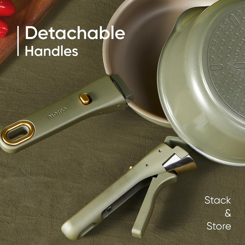 19 Pcs Pots and Pans Set, Nonstick Cookware Sets with Detachable Handle, Oven Safe, Cookware Non Stick Cooking Set