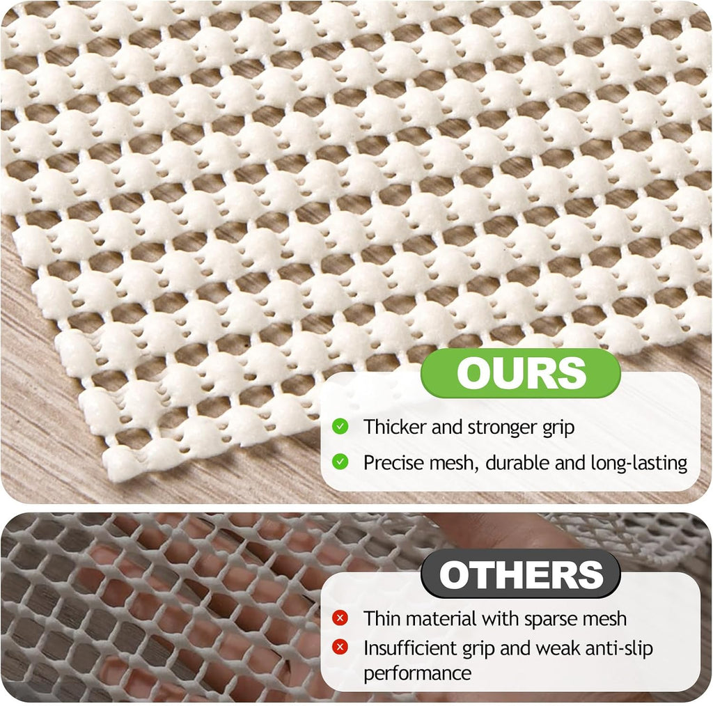 Non-Slip Rug Pad 6x9 FT, White - Set of 54