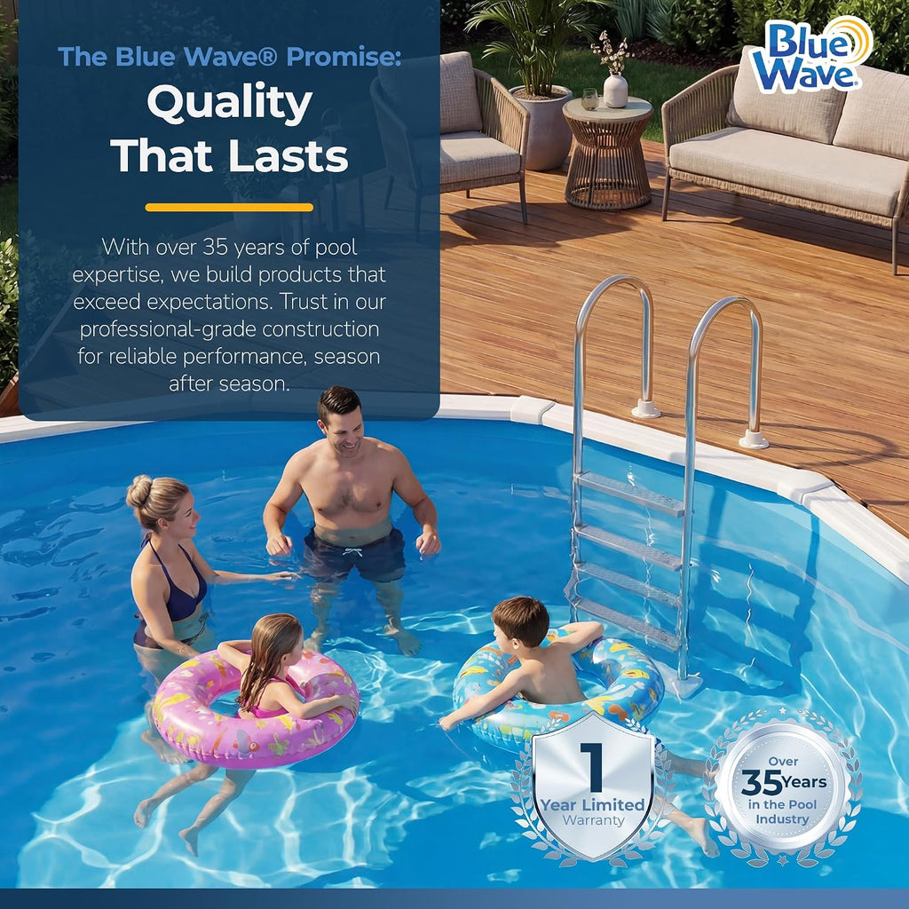 Wave Premium Stainless Steel in-Pool Ladder for Above Ground Pools