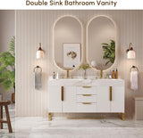 Bathroom Vanity with Sink, Modern Bathroom Vanity with Faux Marble Top