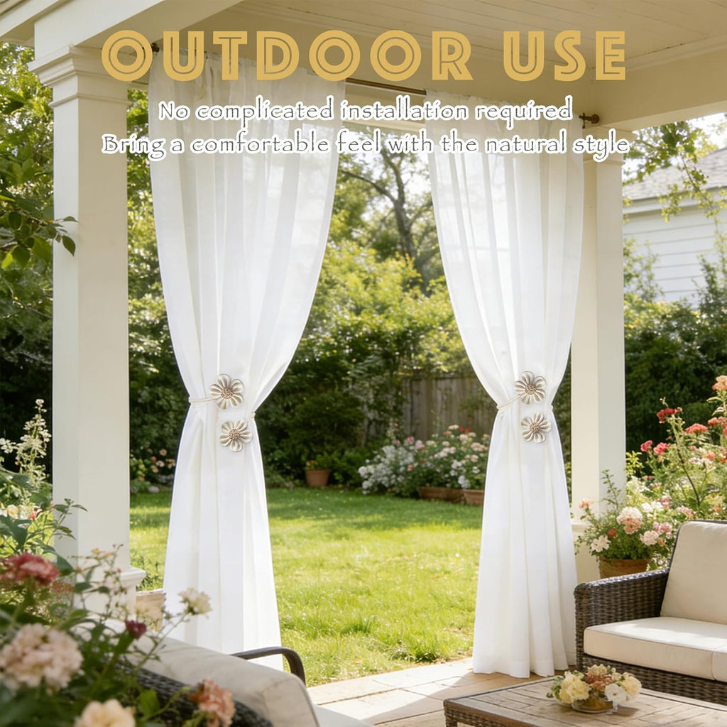 Curtain Tie Backs for Curtain Drapes, Boho Decor Holdback Farmhouse TieBacks for Blackout/Sheer Curtains, Jute Rope