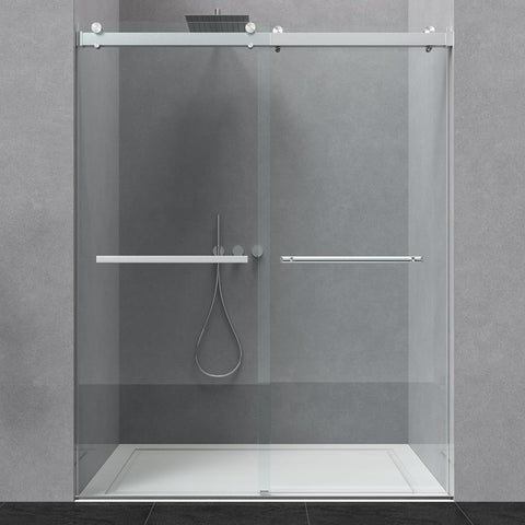 56-60” W x 76” H Bathroom Dual Sliding Frameless Shower Door
