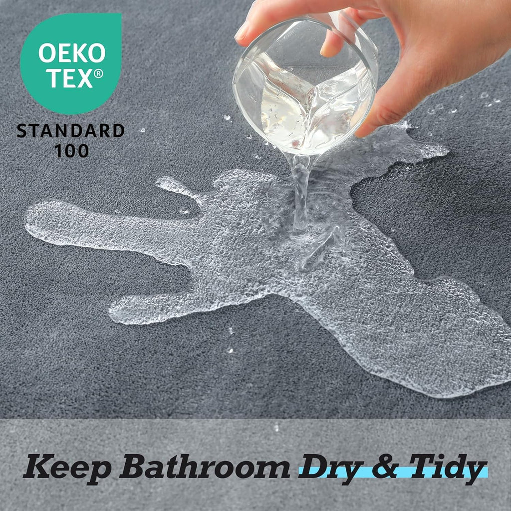 Bathroom Rugs Sets 3 Piece, Non-Slip & Quick Dry Bath Mat Set, Ultra Soft Velvet Bath Rugs , Toilet and Shower Floor