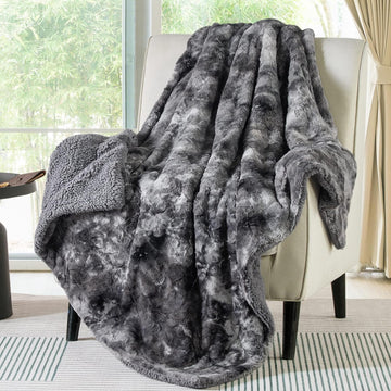 GentleSoft Fluffy Throw Blanket - Fleece Warm and Cozy Throw for Women Gift, Plush & Fuzzy Faux Fur Blanket, Tie Dye