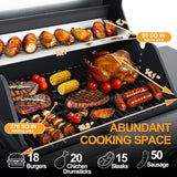 3-Burner Propane Gas Grill with Side Burner, 39,000 BTU BBQ Grill with Cast Iron Grates, Double-Layer Stainless Steel Lid and Grease Management