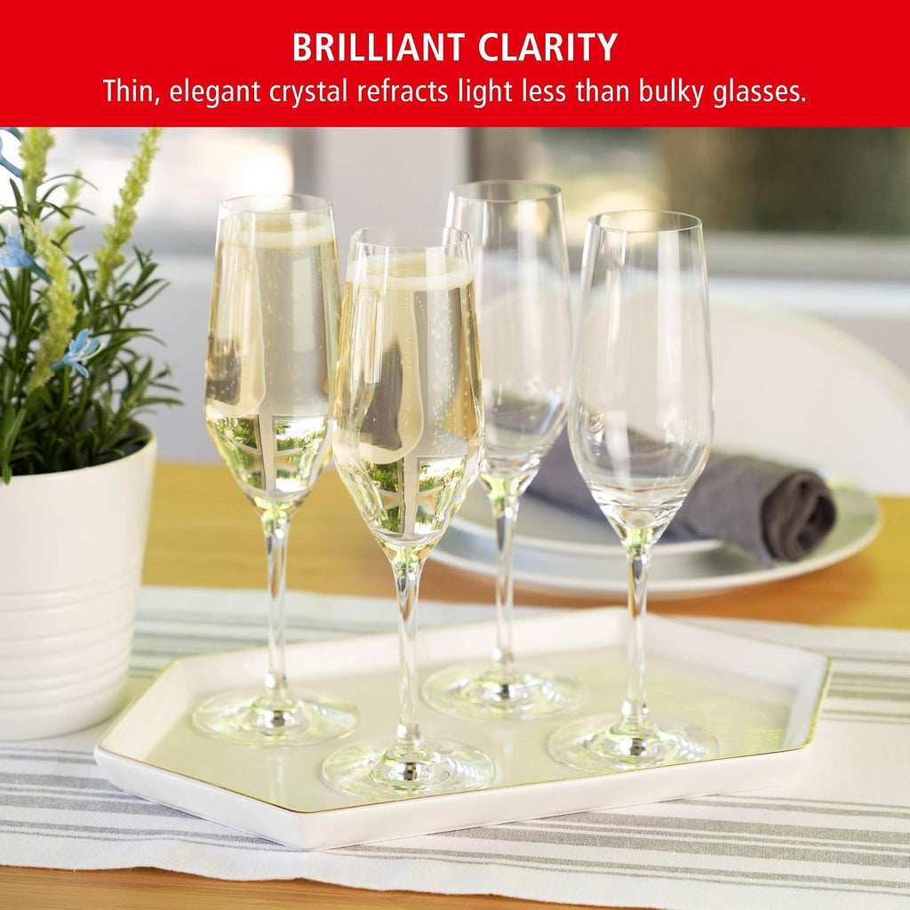 Style Champagne Flutes, Elegant Crystal Champagne Glasses Gift Set, Perfect for Prosecco, Sparkling Rose, Mocktails