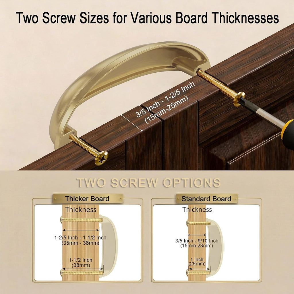 2-Pack Solid Brass Cabinet Bin Pulls,Gold Cup Drawer Dresser Handles,3-Inch Hole Center,Kitchen Cupboard Konbs