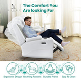 Naomi Home Chicago Deluxe Theater Style Motion Loveseat with LED Lights White/Air Leather