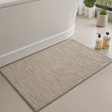 Bath Mat Non Slip Super Absorbent Quick Dry Bath Mats Floor Rubber Backing Washable Bathroom Rugs Modern Woven