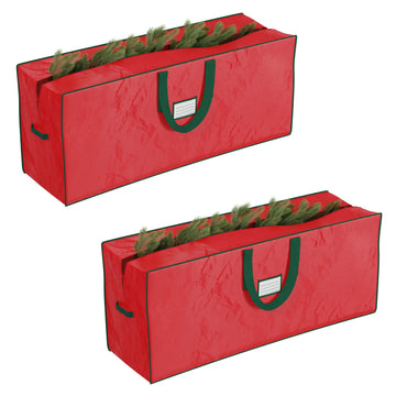 Christmas Tree Storage Bag Set, Red, Set of 2, 48" x 15" x 20"