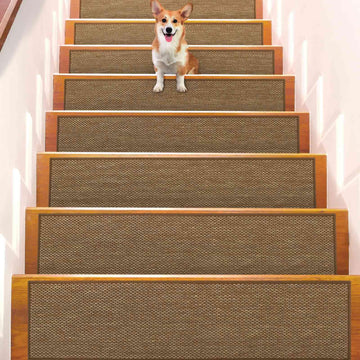 Linen Non-Slip Carpet for Wooden Steps Indoor, Peel and Stick for Wood Stairs, Machine Washable Runners for Pets, 15
