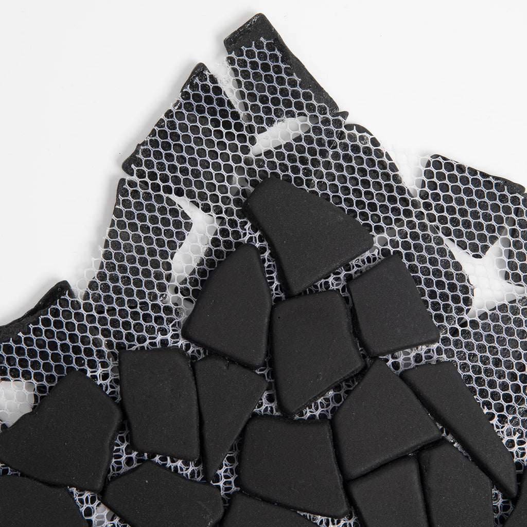 Black Pebble Tile for Shower Floor, 12"x12" Backsplash Tiles, 5 Pcs