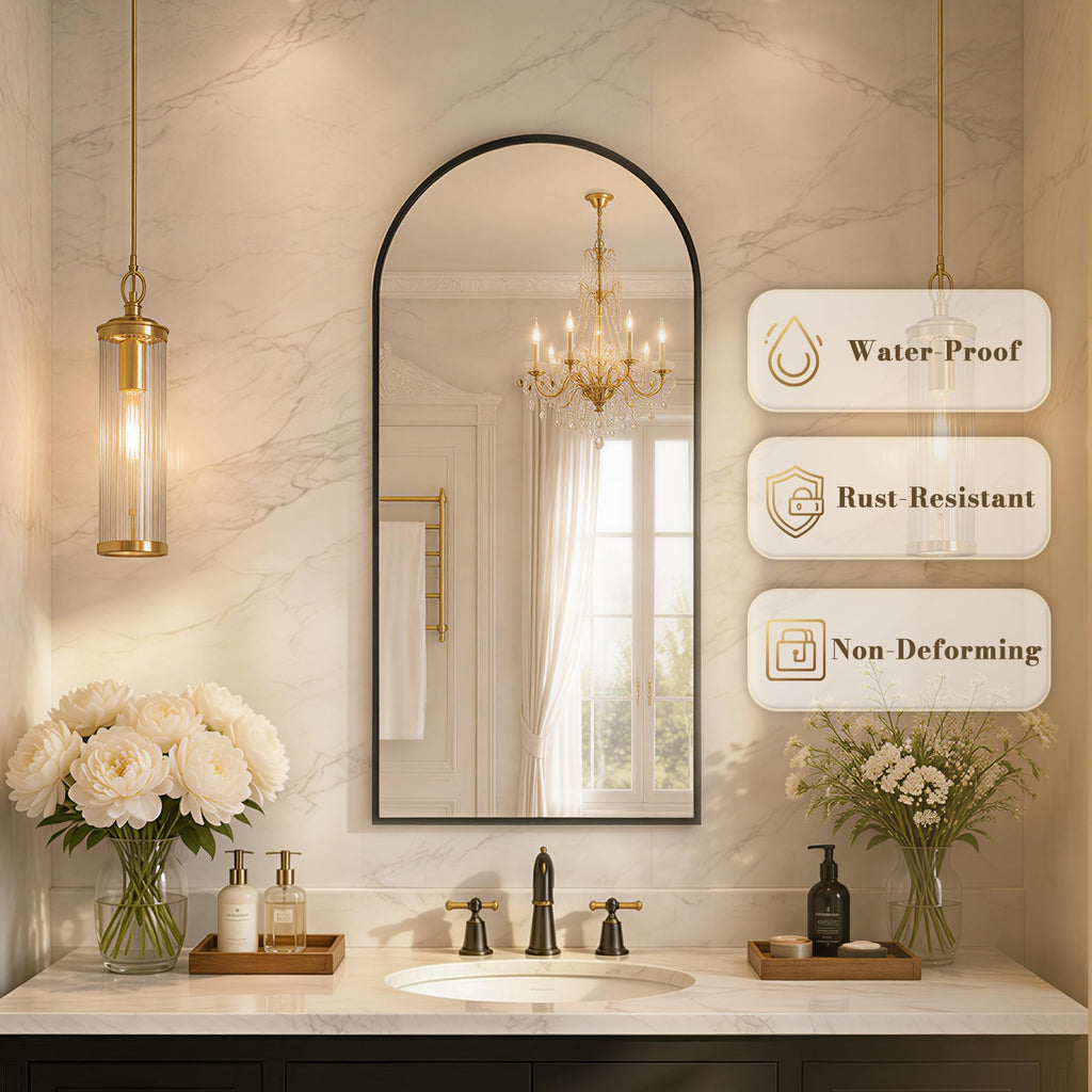 Mirrored Medicine Cabinets, Arched Mirror with Storage