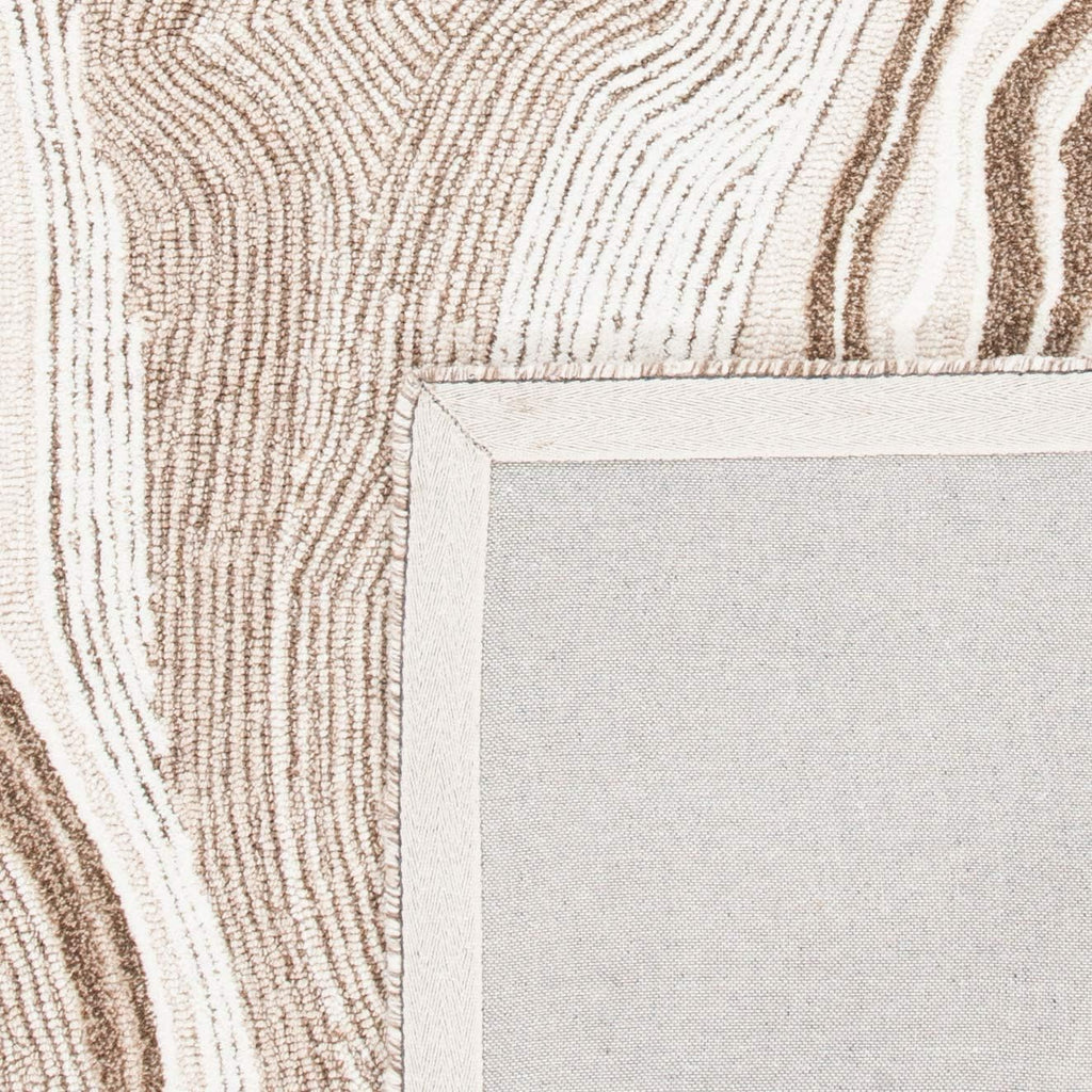 Fifth Avenue Area Rug - 9' x 12', Beige & Ivory, Handmade Mid-Century Modern Abstract New Zealand Wool