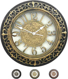 20 Inch Roman Numeral Wall Clock - Silent Non-Ticking Metal Frame with Glass Face, Battery Operated Vintage Decor for Living Room, Bedroom & Office (Antique Gold)