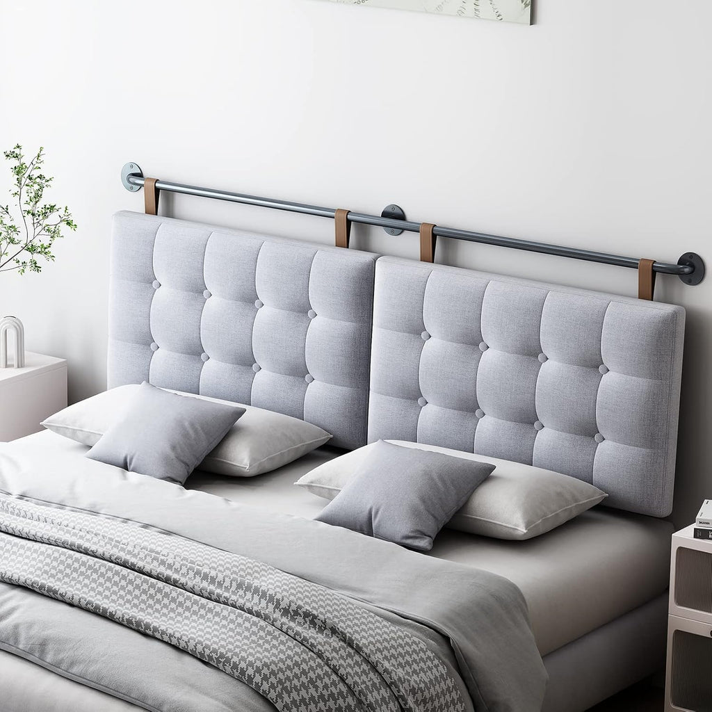King Headboard Headboards for Adjustable Beds Backboard Wall Mounted Headboard with Gray Button Tufting Hanging Head