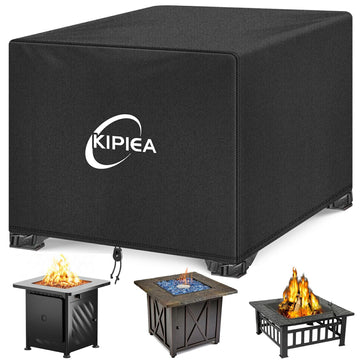 Square Fire Pit Cover, Upgraded 600D Strong Tear Resistant, 40" L x 40" W x 24" H Super Waterproof Fire Pit Table