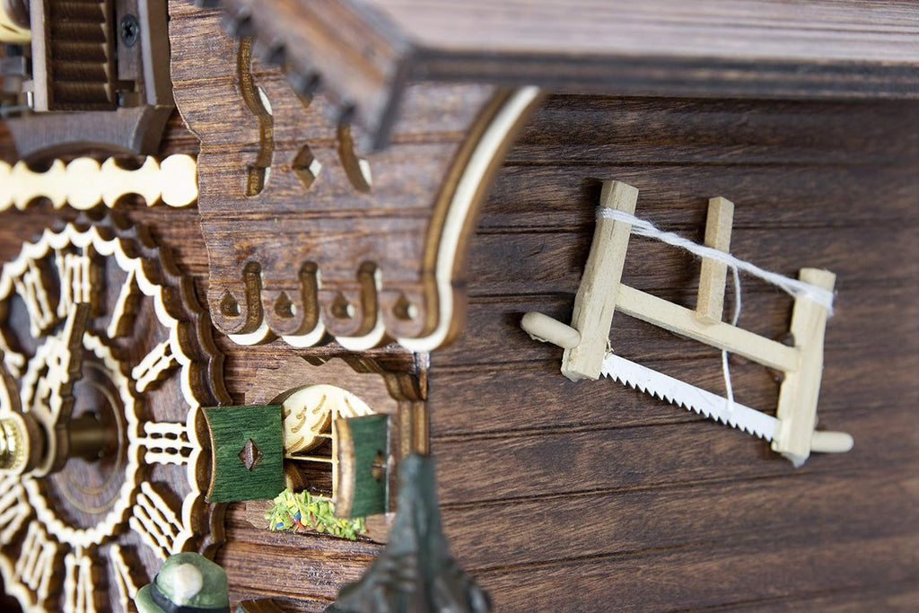 Cuckoo Palace German Cuckoo Clock - The Brotzeit House - with Quartz Movement - 10.3 inches high - Black Forest Clock